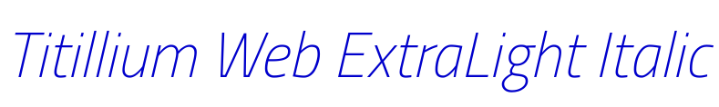 Titillium Web ExtraLight Italic الخط